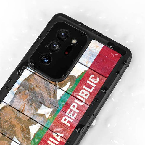 California Flag Light Wood Galaxy Note20 Ultra 5G Waterproof Case